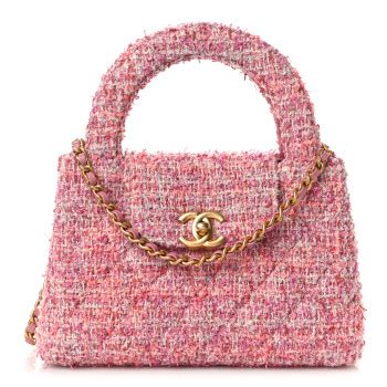 chanel tweed nano|CHANEL Tweed Quilted Nano Kelly Shopper Pink .